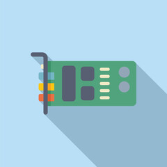 Poster - Vector graphic of a stylized green circuit board with a variety of components and connectors