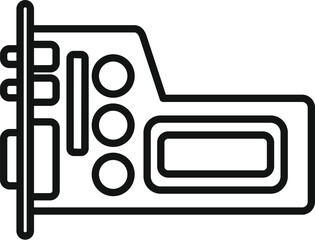 Poster - black and white line art vector of a modern digital camera icon