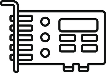Poster - Line art vector of computer graphics card, perfect for technology themed designs