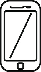 Poster - Vector illustration of a modern smartphone icon in a simple black and white line art style