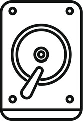 Poster - Black and white line art icon of a hard disk drive for web and technology use