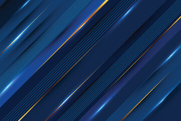 Blue background with golden lines. Luxury style template design