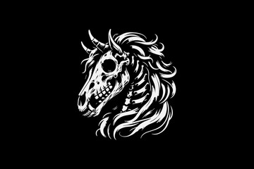 Wall Mural - Monster skeleton horse vector design