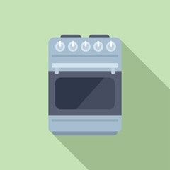 Wall Mural - Flat design icon of a contemporary gas range with oven, isolated on a pastel green background