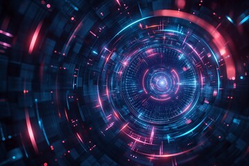Wall Mural - abstract futuristic tech background by generative ai