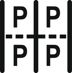 Poster - Abstract design featuring black 'p' letters creating a visual illusion on a white background