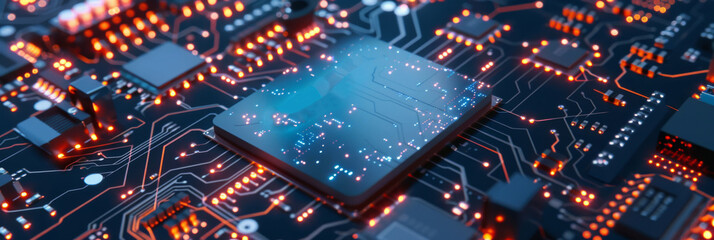 Poster - Buying a microchip or computer component in the past is a thing of the past, but manufacturing a computer component in the future requires hologram information datums.