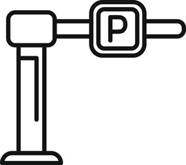 Poster - vector illustration of black and white parking barrier icon in flat design. symbolizing access contr