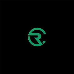 CR Monogram Initials letter mark logo with custom shape