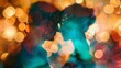 © Arthena - A couple is standing in front of a blurred background of lights. The man and woman are facing each other. The man is taller than the woman