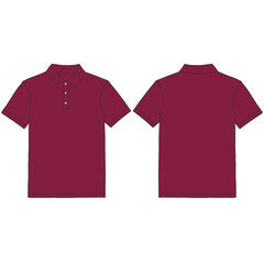 Wall Mural - maroon polo shirt mockup illustration