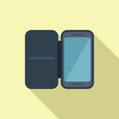 Poster - Minimalist smartphone vector image in a modern flat design style on a warm background