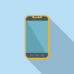 Sticker - Flat design vector icon of a contemporary mobile phone with a long shadow effect