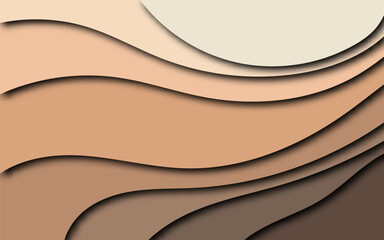 Wall Mural - Multi layers soft colorful texture 3D papercut layers in gradient vector banner. Abstract paper cut art background design for website template. Topography map concept or smooth origami paper cut. eps 