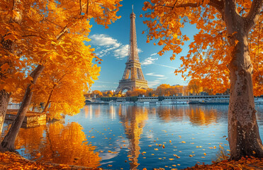 The Eiffel tower is one of the most recognizable landmarks in the world under blue sky in Paris France