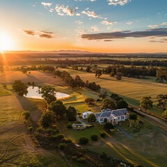 Poster - A drone shot capturing the vastness of a rural property for sale. 