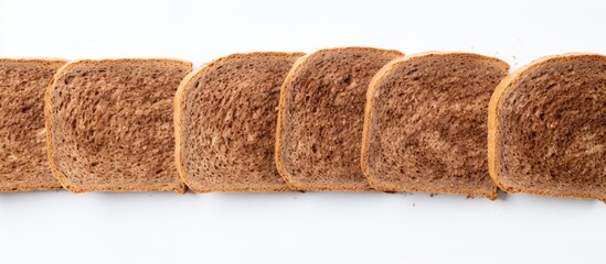 Poster - Rye bread on a white background Top view. copy space available