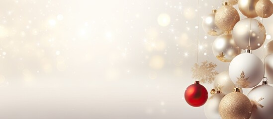 Aufkleber - Christmas decoration around the white banner on bagging. copy space available