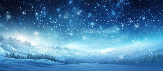 Poster - Abstract blue background Christmas background concept of winter concept 5g. copy space available