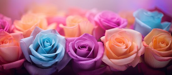 Aufkleber - A visually appealing backdrop of a bunch of artificial roses with copy space image