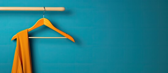 Aufkleber - Hanger on color background top view Space for text. copy space available