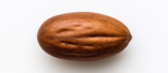 Poster - pecan nut isolated on white background with copy space for your text Top view Flat lay