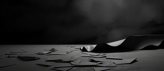 Aufkleber - Ripped black paper on plain background space for copy