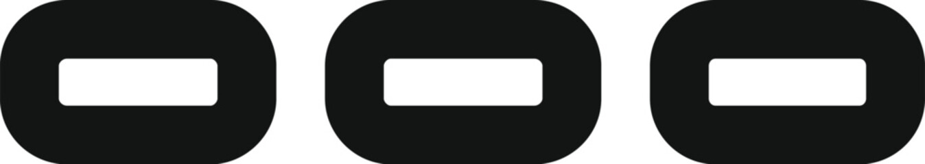 Poster - Three simple black chain link icons isolated on a white background, representing connectivity and networking
