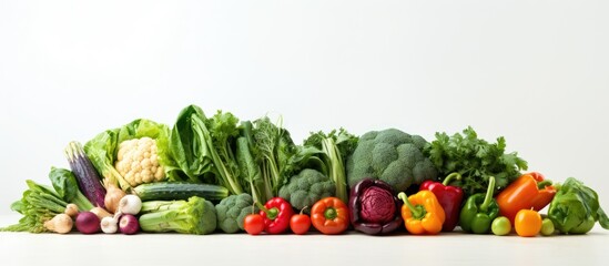 Poster - Fresh vegetables on white background. copy space available