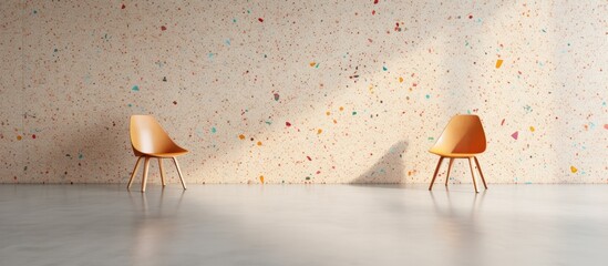 Aufkleber - terrazzo flooring which has Orange rock Small or marble old polished stone wall beautiful texture for background with copy space add text