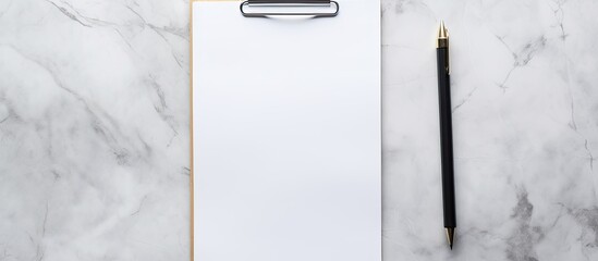 Aufkleber - A top down view of a to do list on a blank page with a light gray stone background providing copy space for images