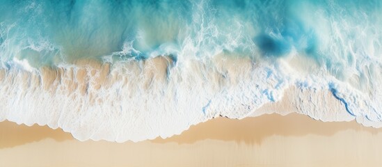 Poster - Sandy beach for background Top view. copy space available