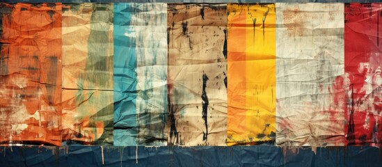 Poster - Grunge creased crumpled ripped torn posters paper texture background. copy space available