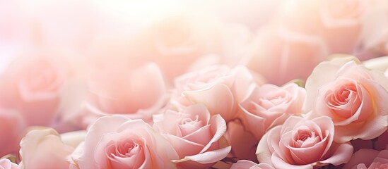 Aufkleber - sweet color roses flower in soft color and blur style for background copy space