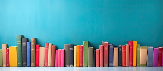 Aufkleber - Brightly colored background with open hardback books perfectly suited for the back to school theme Ample copy space is available for text