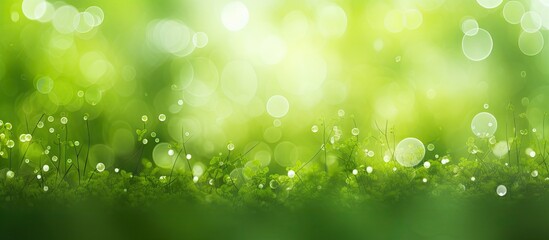 Canvas Print - abstract the green bokeh of nature is bright. copy space available