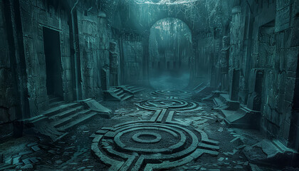 Wall Mural - A maze with a large door in the middle