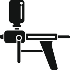 Poster - Vector illustration of a grease gun silhouette, a tool icon in black isolated on white