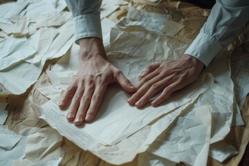 Poster - Close up shot of hands holding paper, perfect for business or education concepts