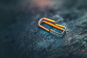 Aufkleber - A detailed close up of a paper clip on a table. Suitable for office and school-related projects