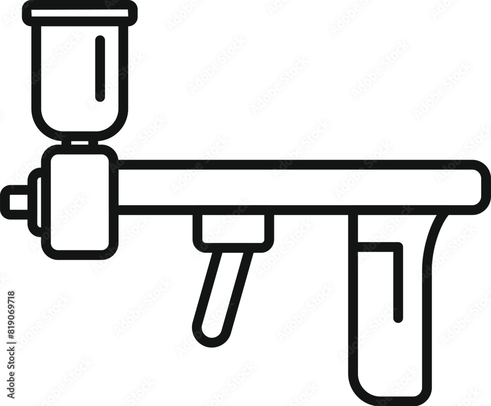 Simple black and white outline drawing of a semiautomatic pistol, suitable for various design uses