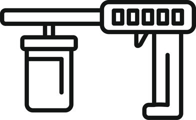 Poster - Simple black and white vector illustration of a barcode scanner, suitable for icons or signs