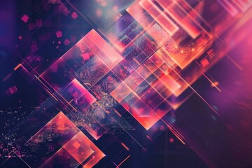 Poster - A vibrant abstract background with purple and red squares. Ideal for graphic design projects