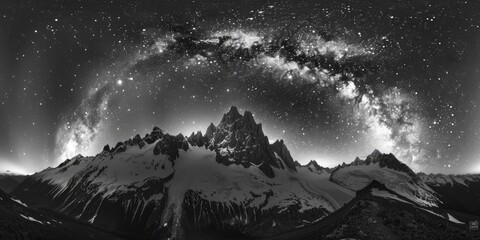 Poster - A stunning black and white photo of the night sky, perfect for various design projects