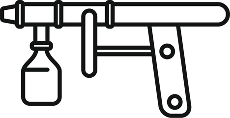 Poster - Line art vector image of a grease gun, an essential lubrication tool for machinery maintenance
