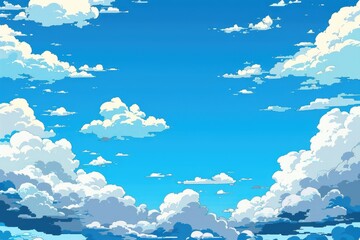 Aufkleber - A serene image of a sky with fluffy clouds, perfect for various design projects