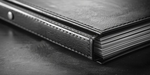 Poster - A simple black and white photo of a book, perfect for educational or literary designs