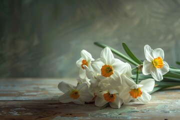 Poster - Bright white and yellow flowers arranged on a table, suitable for various occasions