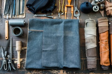 Poster - Various tools laid out on a table, suitable for DIY projects or construction concepts