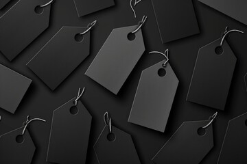 Poster - Colorful tags hanging from a string, perfect for organizing and labeling items